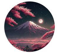 Puzzles 1000 pièces Fleurs de Cerisier Japonais Puzzles Ronds pour Adultes et Enfants Puzzles en Carton Décoration familiale (Taille 67,5x67,5cm)