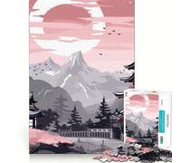 Puzzle 1000 pièces Fleurs de Cerisier Jeu Japonais à Assemblage Parfait Activité cérébrale Jeu Amusant et Relaxant Décoration de Noël Amusante (38x26cm)