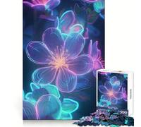 Puzzle 1000 pièces Fleurs de Cerisier néon pour Adultes Jeu de stratégie et de Loisirs Ajustement précis (38x26cm)