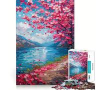 Puzzle 1000 pièces Fleurs de Cerisier Rêve océanique Jeu d'articulation Parfait Activité cérébrale Jeu Amusant et Relaxant Décoration de Noël Amusante (38x26cm)