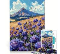 Puzzle 1000 pièces Fleurs de Prairie de Montagne pour Adultes Renforce la mémoire, détente et Divertissement Qualité supérieure pour Les fêtes (38x52cm)