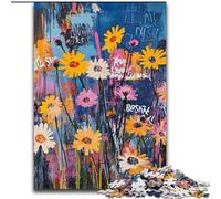 Puzzle 1000 pièces Fleurs de Style Basquiat pour Adultes et Adolescents, pour Un Moment de détente et de Partage, pour Un Amour de Couple Plus Intense (50x75cm)
