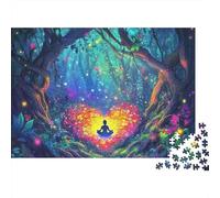 Puzzle 1000 pièces«Fleurs et Amour»Forêt Cœur Vallée,Carton Robuste de qualité supérieure,encadrable,idéal Les Voyages,Les séjours à la Maison ou à la Maison,pour Adultes, et débutants:70x50cm.