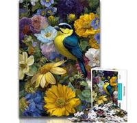 Puzzle 1000 pièces Fleurs et moineaux pour Adolescents, Anti-Stress, défi Difficile, renforce l'amour Entre Couples 26x38cm
