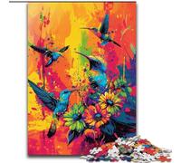Puzzle 1000 pièces Fleurs et Oiseaux colorés pour Adultes, Jouet éducatif Anti-Stress, idéal comme Cadeau pour Toute la Famille (26x38cm)