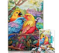 Puzzle 1000 pièces Fleurs et Oiseaux pour Adultes, Anti-Stress, défi Difficile, à Offrir en Cadeau à Toute la Famille (38x26cm)