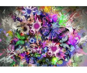 Puzzle 1000 pièces - Fleurs et Papillons