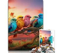 Puzzle 1000 pièces Fleurs Oiseaux, Jouet éducatif et décompressant pour Anniversaire et Noël (38x26cm)