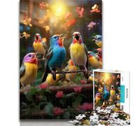 Puzzle 1000 pièces Fleurs Oiseaux Puzzles 1000 pièces pour Adolescents, Anti-Stress, défi Difficile, renforce l'amour Entre Les Couples 50x75cm