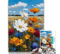 Puzzle 1000 pièces Fleurs Peinture à l'huile Puzzles pour Adultes 1000 pièces, Parfait pour Les soirées de Jeux, Jouet coloré pour la Maison Cadeau 75x50cm