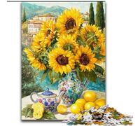 Puzzle 1000 pièces Fleurs Tournesol Art pour Adultes et Adolescents, Jouets addictifs pour la décoration de la Maison (50x75cm)