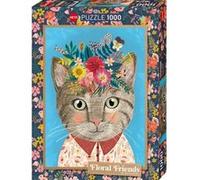 Puzzle 1000 pièces : Floral friends pretty féline Heye G