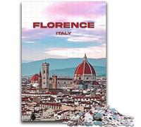 Puzzle 1000 pièces Florence City Italie Voyage pour Adultes et Adolescents, Cadeau d'anniversaire pour Tuer Le Temps, Cadeaux, décoration Murale pour 14 Ans et Plus (1000 pièces, 26x38cm)