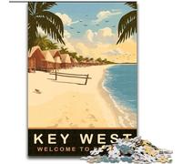 Puzzle 1000 pièces Floride Key West Beach, pour Les 14 Ans et Plus Chaque pièce est Unique - Jeu Amusant et Stimulant pour Toute la Famille Bon Cadeau 26x38cm