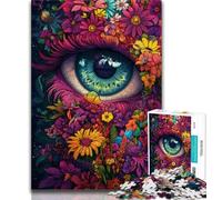 Puzzle 1000 pièces Flower Eyes pour Adolescents, Jeu Familial Anti-Stress, défi Difficile, Collection d'artistes, Beaux-Arts 38x26cm