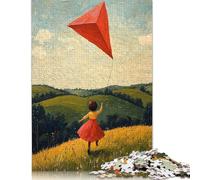 Puzzle 1000 pièces Flying Free - Naïf Childhood Joy Art pour Adultes et Adolescents, Jeu éducatif, défi, 1000 pièces (75 x 50 cm)