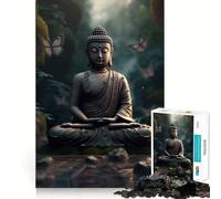 Puzzle 1000 pièces Forêt Bouddhiste Zen Bouddha Premium Découpe Jeu de rôle et Exercice Mental Jouet de Paix et de Divertissement Cadeau d'anniversaire Amusant (38x26cm)