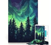 Puzzle 1000 pièces Forêt d'Aurore Jeu de précision et de Stimulation Cognitive Attente du Temps Idée de Jeu Artistique pour Un Anniversaire (50x75cm)