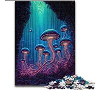 Puzzle 1000 pièces Forêt de Champignons psychédéliques, Aide Le Cerveau à exercer des Jouets addictifs pour cultiver la Patience Décoration Parfaite (Taille 26x38cm)