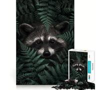 Puzzle 1000 pièces Forêt de ratons laveurs pour Adultes Cadeau Stimulant pour l'esprit Jeu de Loisirs Facile Découpe précise Idée Cadeau spéciale (50x75cm)