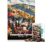 Puzzle 1000 pièces Forêt des Carpates,Roumanie Pièces découpées avec précision Jeu de développement cognitif Moment de Calme et de Divertissement Décoration de Noël (38x26cm)