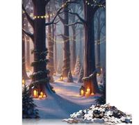 Puzzle 1000 pièces Forêt d'hiver enchantée pour Adultes Puzzles Difficiles pour Adultes Puzzles Amusants en Famille 1000 pièces (38 x 26 cm)