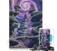 Puzzle 1000 pièces Forêt Galactique Spirale Adolescents Jeu de Logique Solide Loisirs Amusants Bords Transparents Objet de Collection 50x75cm