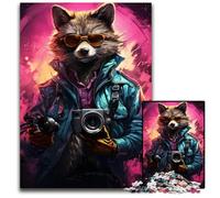Puzzle 1000 pièces Fox Boss avec Lunettes de Soleil pour Adultes idéal pour Les Amoureux pour Noël Le Nouvel an ou la Saint-Valentin 1000 pièces (38 x 26 cm)