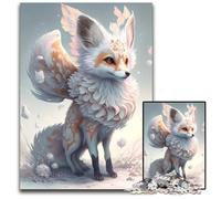 Puzzle 1000 pièces Fox Girl Anime Puzzles en Bois pour Adultes Puzzles stimulants DIY Casse-tête Jeu Familial idéal ou Cadeau décoratif 1000 pièces (75 x 50 cm)