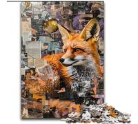 Puzzle 1000 pièces Fox Graffiti pour Adultes et Adolescents, Jeux Amusants, décoration Murale, Cadeaux d'anniversaire et de Noël Uniques, 26x38cm