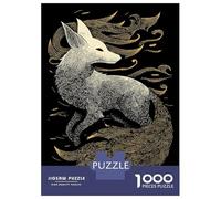 Puzzle 1000 Pièces Fox Illustration with Golden Tail pour Adolescents - Jeu De Réflexion - Cadeaux pour Femmes - Idées Cadeaux Uniques pour Un Anniversaire Ou Noël 52x38cm/1000pcs