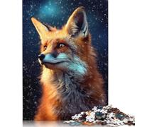 Puzzle 1000 pièces Fox Night pour Adultes, Puzzles en Papier, Jouets éducatifs, Cadeaux de Noël, 1000 pièces (75 x 50 cm)