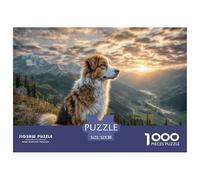 Puzzle 1000 Pièces Fox Terrier la Nuit, Jeu Éducatif Anti-Stress, Décoration Murale et Cadeau pour Adultes 52x38cm