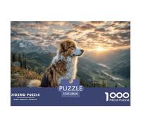 Puzzle 1000 Pièces Fox Terrier la Nuit, Modèle Détaillé, Jeu Très Difficile et Cadeau Parfait 38x26cm