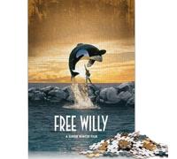 Puzzle 1000 pièces Free Willy, Puzzle carré créatif en Papier pour Adultes, Cadeaux de Noël 38 x 26 cm/1000 pièces