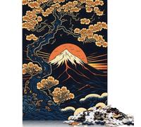Puzzle 1000 pièces Fuji Cherry Blossom Art Puzzle Jeu éducatif Jouet Décoration familiale Adultes Défi (38x26cm)