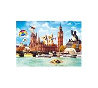 Trefl, Puzzle, Hunde in London, 1000 Teile, Funny Cities, Premium Quality, für Erwachsene und Kinder AB 12 Jahren