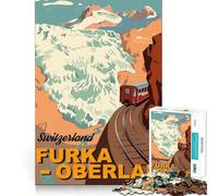 Puzzle 1000 pièces Furka Oberlap Railway Tight Fit Play Focus Training Fun Chill Play Time Christmas Leisure Gift (50x75cm)
