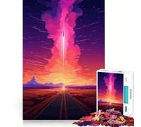Puzzle 1000 pièces Fusée Spatiale Style Pop Art pour Adolescents Stimule la mémoire Jeu apaisant Bords Nets pour Les vœux du Père Noël 50x75cm