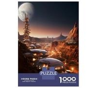 Puzzle 1000 Pièces Futuristic City on Mars Puzzles pour Adultes, Jouet, Décoration Murale, Course De Vitesse Manuelle, Idéal comme Cadeau pour Toute La Famille 52x38cm/1000pcs