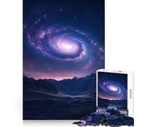 Puzzle 1000 pièces Galaxie en Spirale au-Dessus des Montagnes pour Adolescents renforce la mémoire, Calme et sérénité, qualité supérieure, pour Les vœux du Père Noël 50x75cm