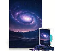 Puzzle 1000 pièces Galaxie en Spirale au-Dessus des Montagnes pour Adolescents renforce la mémoire, Calme et sérénité, qualité supérieure, pour Les vœux du Père Noël 50x75cm