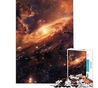 Puzzle 1000 pièces Galaxie spectaculaire avec nébuleuse Orange Activités Amusantes à la Maison Défi Difficile Jeu Impossible pour Les 14 Ans et Plus (50x75cm)