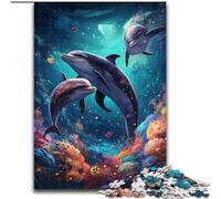 Puzzle 1000 pièces Galaxy Dolphin Puzzles pour Adultes Taille 26x38cm Idéal pour Les Adolescents et Les collectionneurs, Cadeau de Voyage, activité familiale