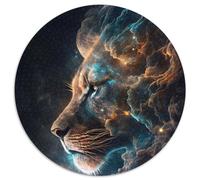 Puzzle 1000 pièces Galaxy King Cosmic Lion Puzzles Ronds 1000 pièces pour Adultes Parfait pour Les Jeux en Famille, Les Jeux de société, Les Cadeaux de fête d'anniversaire 1000 pièces (67,5x67,5cm)