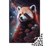 Puzzle 1000 pièces Galaxy Red Panda Flower pour Adultes, Puzzle en Papier Difficile pour Adultes, Cadeaux de Noël, 1000 pièces (38 x 26 cm)