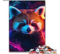 Puzzle 1000 pièces Galaxy Red Panda, Puzzle 1000 pièces pour Adultes, Interaction familiale et Cadeau Amusant, Design Abstrait Dynamique (Taille 26x38cm)