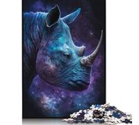 Puzzle 1000 pièces Galaxy Rhinocéros pour Adultes, difficulté : Jeux relaxants, Jouet, Cadeau d'halloween, 1000 pièces (75 x 50 cm)
