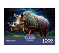 Puzzle 1000 pièces Galaxy Rhinocéros pour Adultes, Puzzle en Bois éducatif Anti-Stress, Cadeau de Noël, 1000 pièces (75 x 50 cm)
