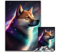 Puzzle 1000 pièces Galaxy Shiba Inu pour Adultes, activité familiale, Casse-tête, décoration intérieure, Cadeau de Noël 26x38cm/10,23x14,96 Pouces